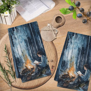 Juego de 2 toallas de cocina ultra suaves con diseño de malvavisco y fantasma 16x24 pulgadas