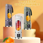 Exprimidor inalámbrico portátil con pantalla LED, 12 cuchillas, capacidad de 450ml