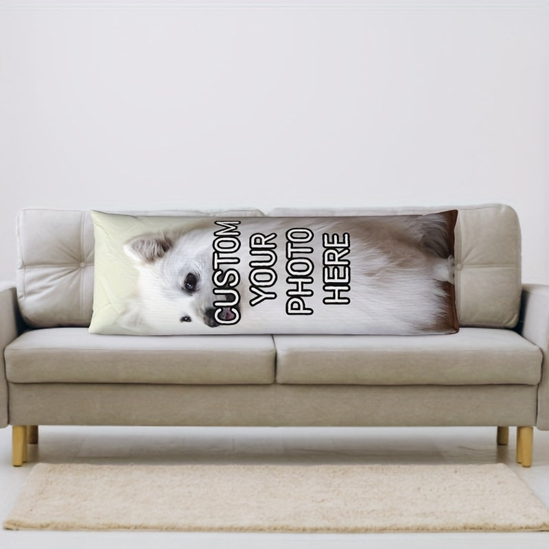 Pet Photo Body Pillowcase Short Plush Double-Sided Print for Cat Dog Lovers Personalized Gift