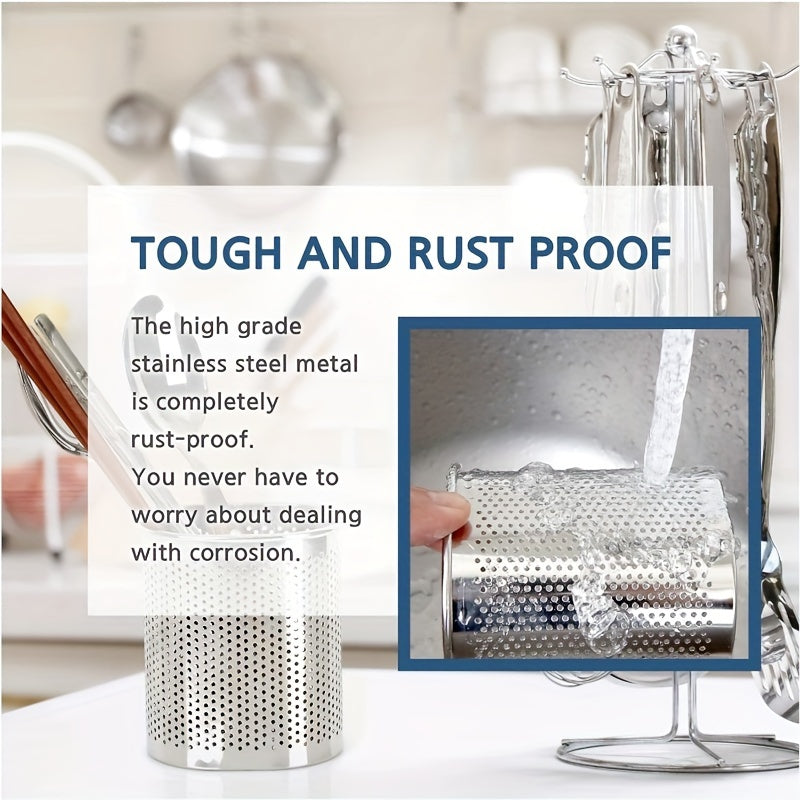 Rust-Resistant Stainless Steel Utensil Holder for Kitchen Cutlery and Chopsticks