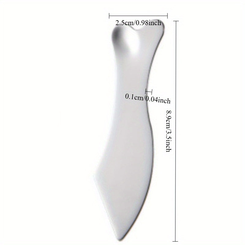 Yuz go'zalligi uchun yurak shaklidagi zanglamaydigan po'latdan yasalgan qirqish taxtasi, zaryadsiz va batareyasiz, yuz go'zalligi va fondasyon palitrasi uchun mos.