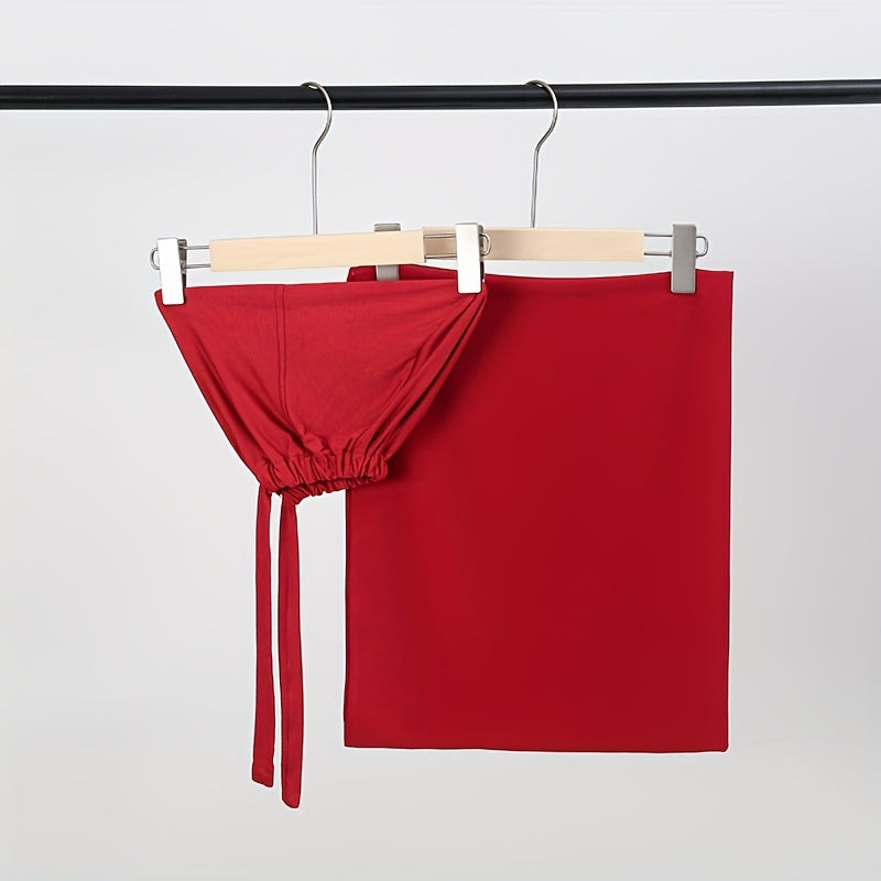 Set of Two Elastic Chiffon Undercap Scarves with Breathable Inner Hijab Cap and Sunscreen Hijab