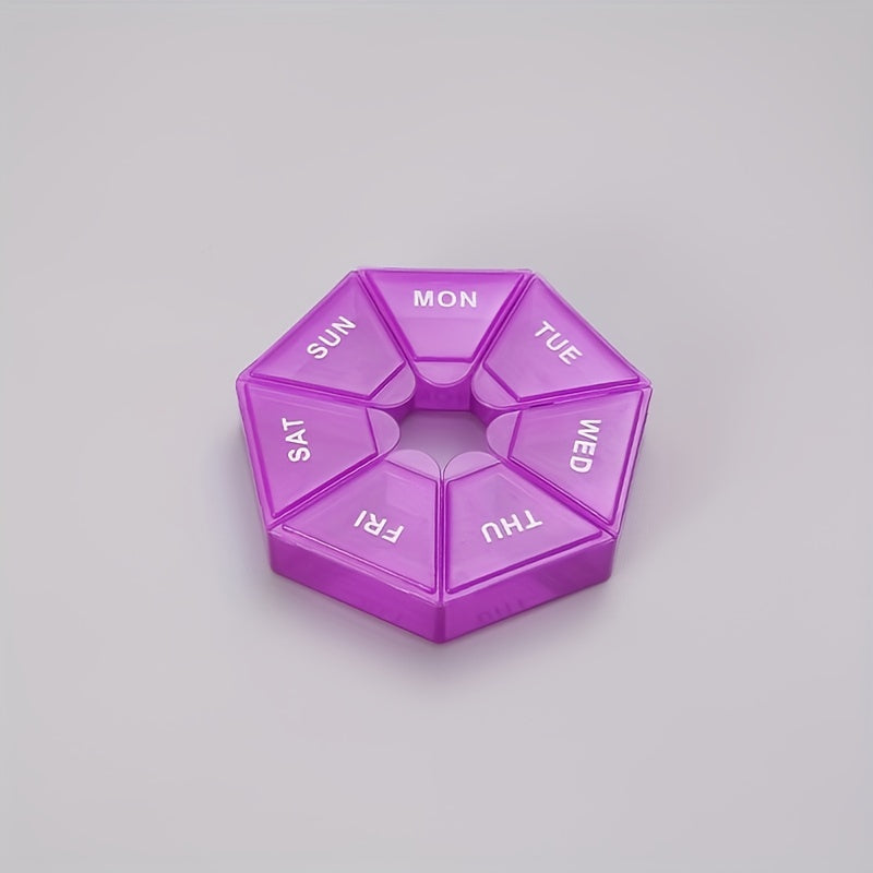 Uniseks portativ Rangli kamonli tabletkalar qutisi 7-tarmoqli qalinlashtirilgan dori tashkilotchisi