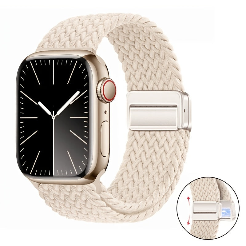 Bir nechta ranglarda Apple Watch Series 1-10 Ultra uchun sozlanadigan naylon magnit soat bandi
