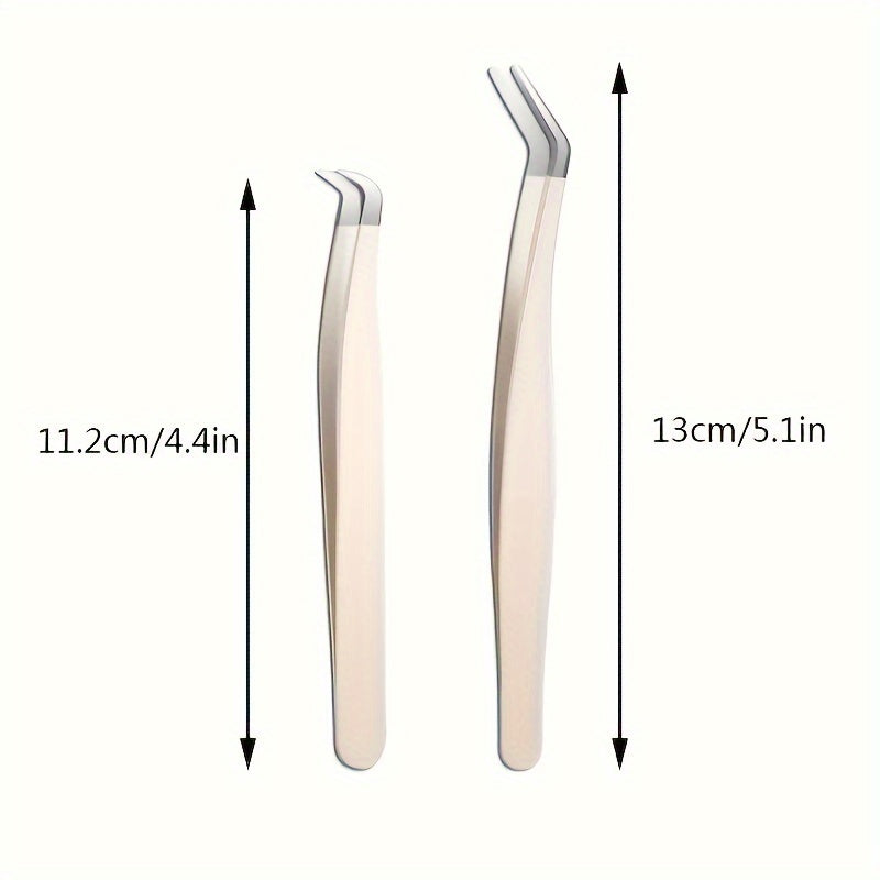 Pinzas para extensiones de pestañas con punta curva, aplicador de pestañas, herramienta profesional