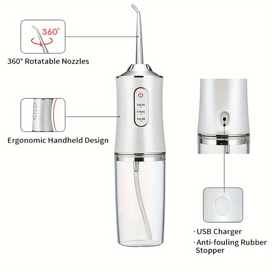 Cordless Water Flosser with 3 Modes and 4 Tips for Oral Care USB Rechargeable Travel Friendly