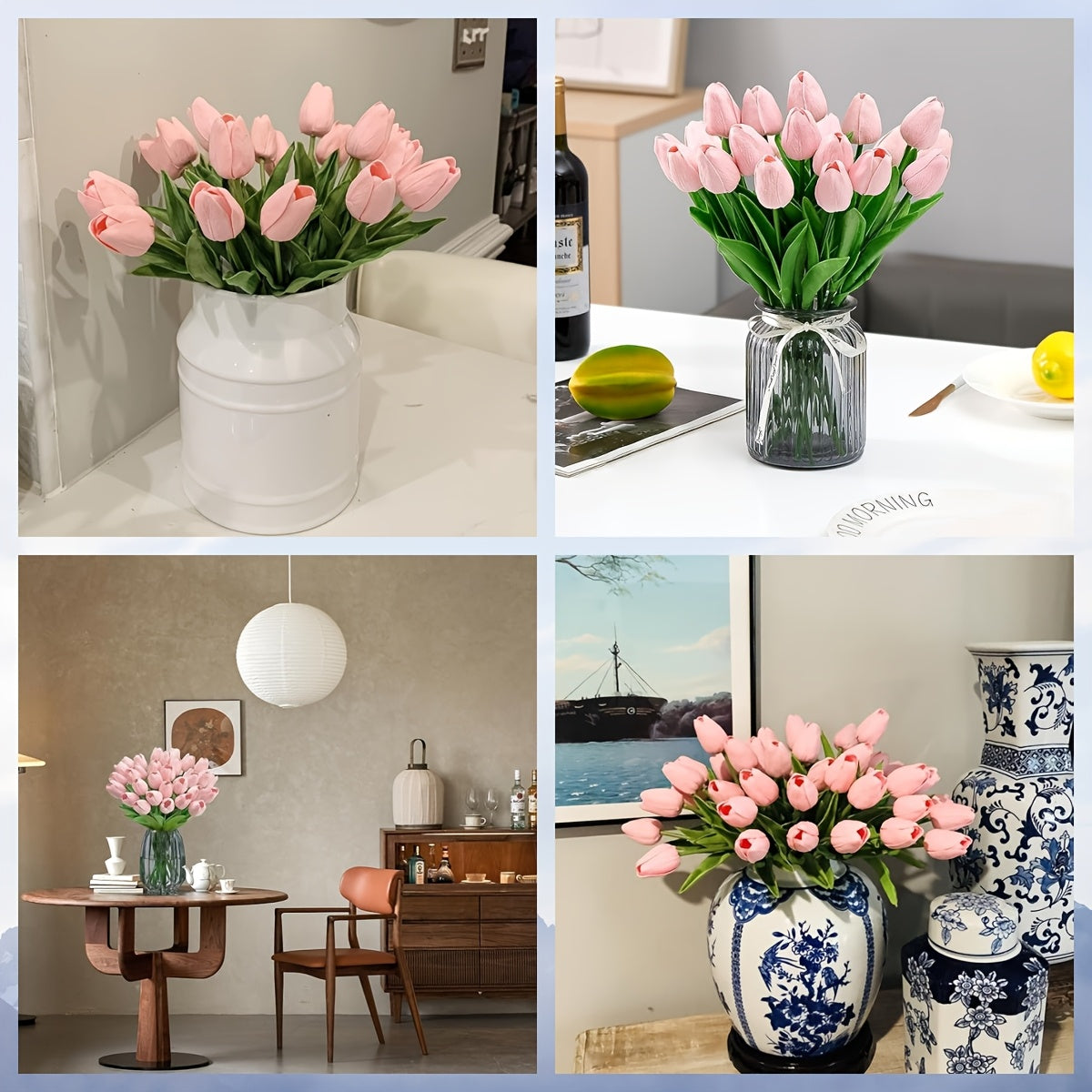 Artificial Tulips Set 18 Lifelike Plastic Spring Home Decor for Gifts and Events