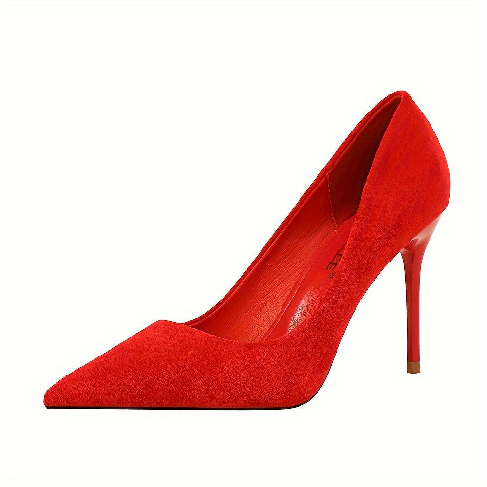 Women's Solid Color Point Toe Stiletto Heels for Party Dress