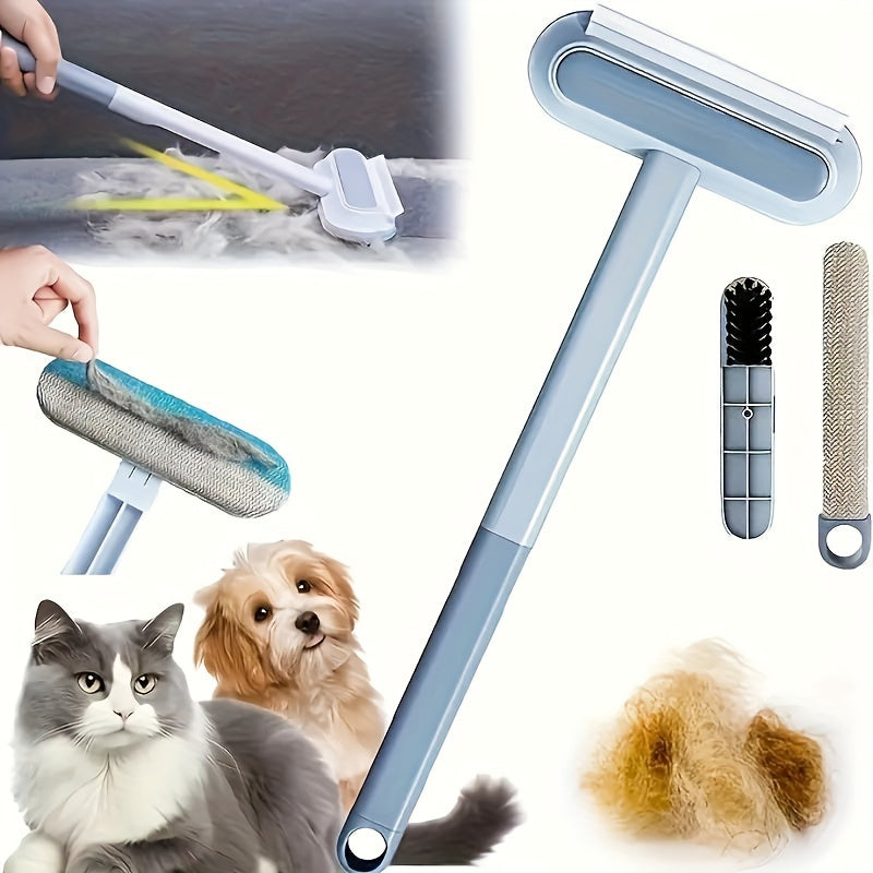Pet Hair Remover Brush for Dogs and Cats Dual-Sided Sticky Lint Roller for Sofa Carpet Cleaning