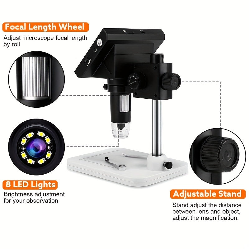 Digital USB Microscope 10.92cm LCD 1000X Zoom for Electronics Repair and Soldering