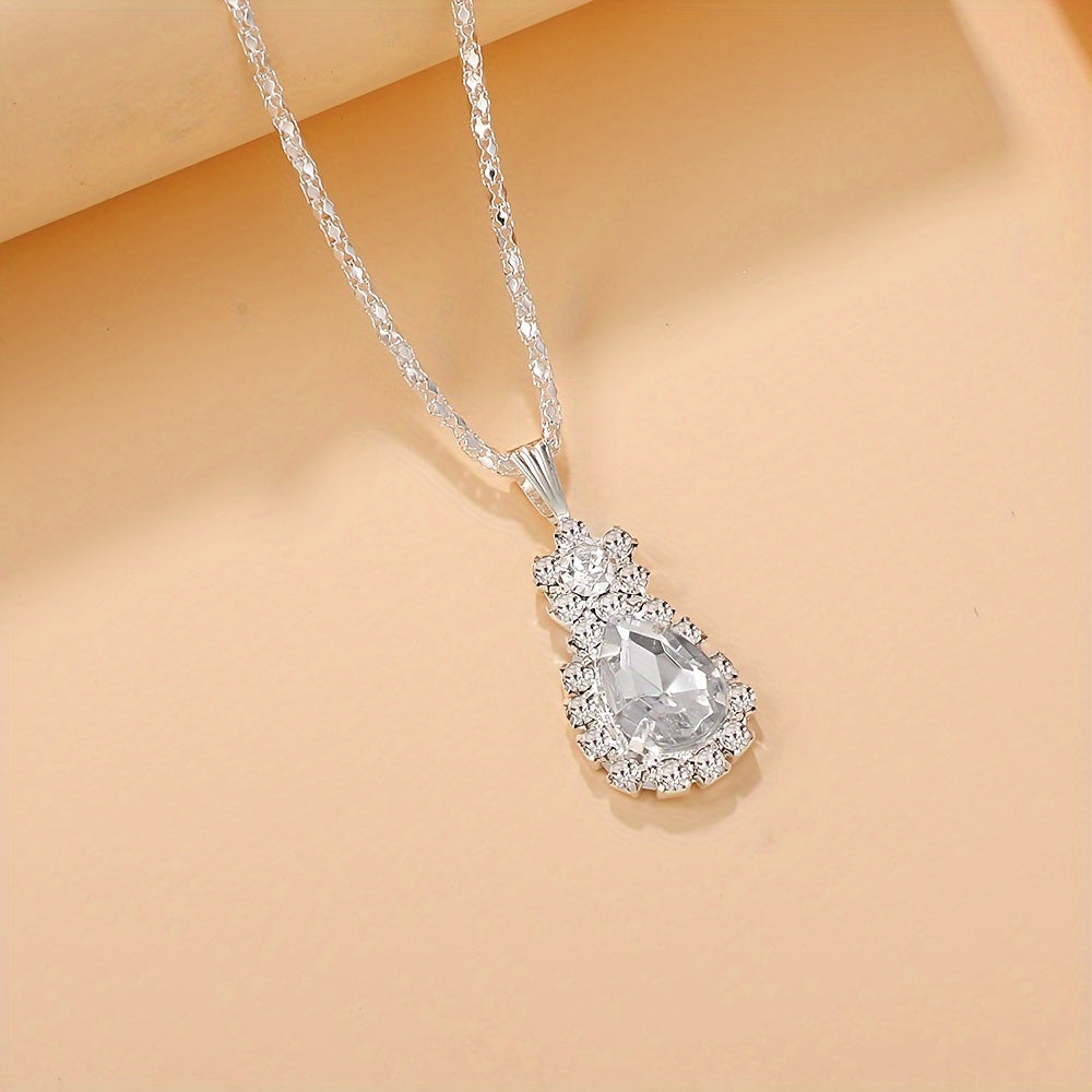 Women's Waterdrop Jewelry Set Necklace Ring Earrings Fashion Daily Vacation Gift