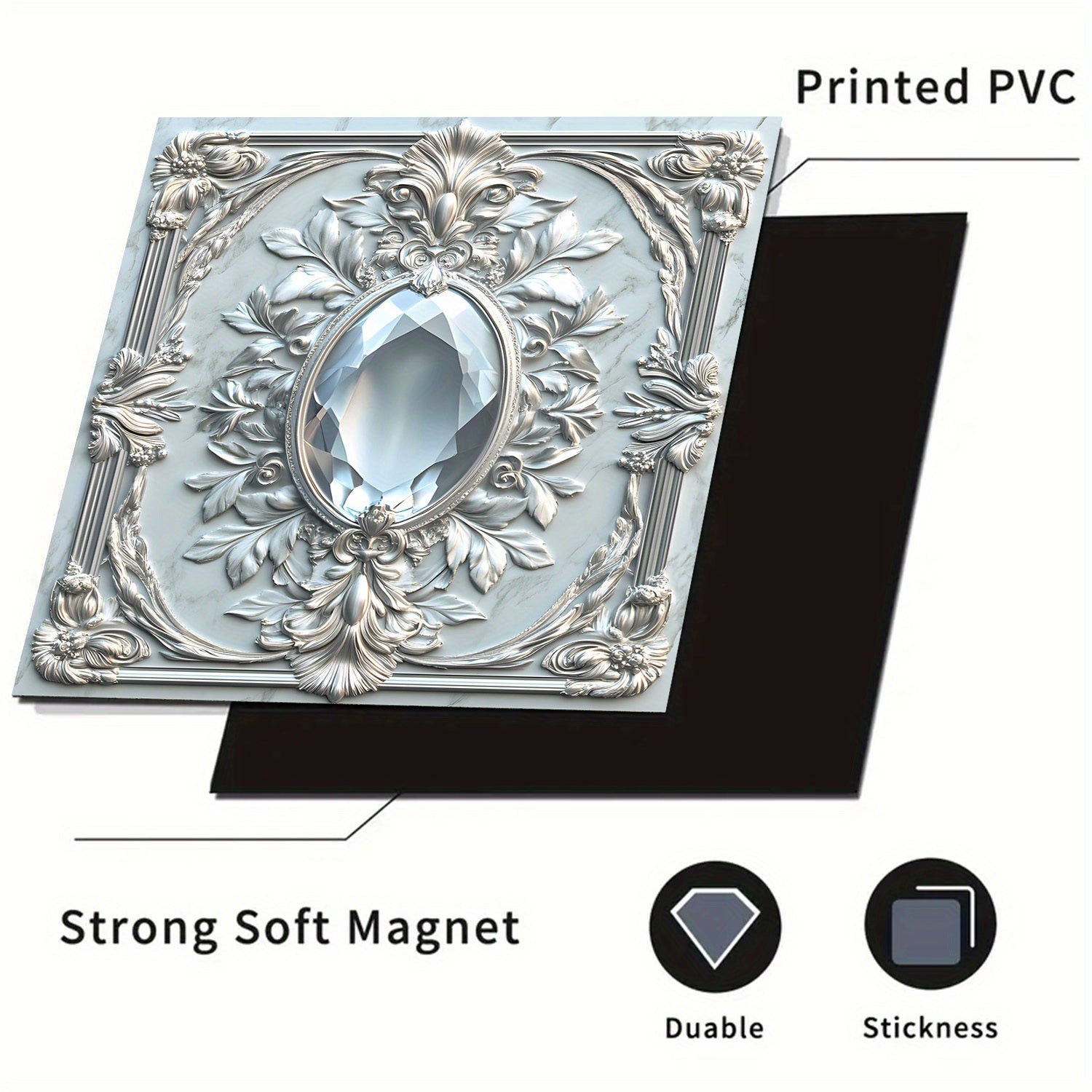 Kristal Gem Ramka Pishirish Mashinasining Qopqog'i Suv o'tkazmaydigan Isitishga chidamli Gul dizayni 58.5x65 sm