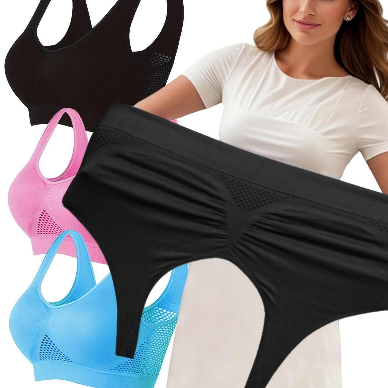 Women's Plus Size Sports Bra Hollow-Out Support Padded Running Activewear