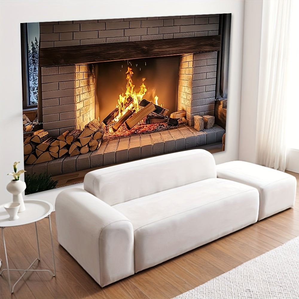 Multi-Functional Fireplace Backdrop for Festivals and Holiday Photos