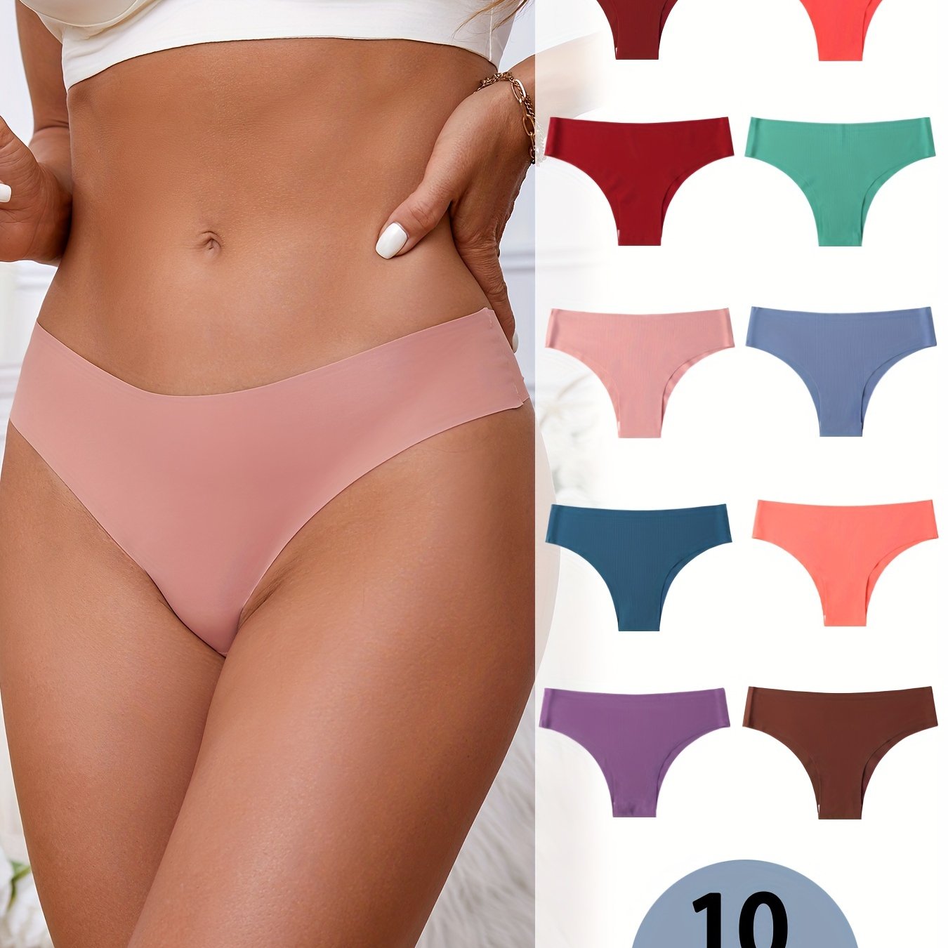Women's No Mark Seamless Underwear Pack of 10