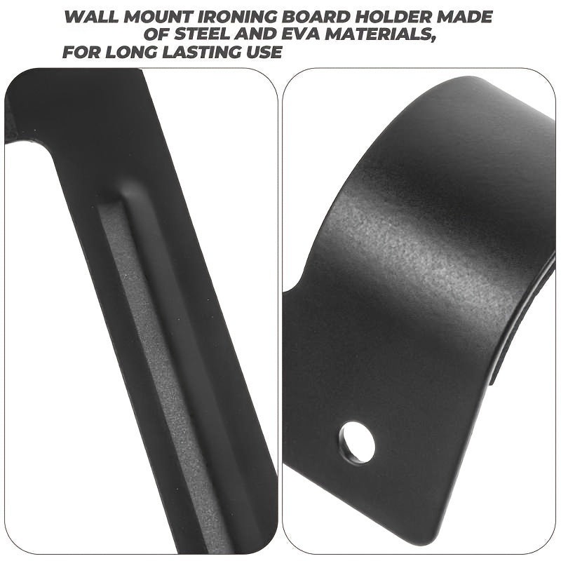 Tabla de planchar de pared con alfombrilla antideslizante EVA, estructura de acero, doble gancho en negro o blanco