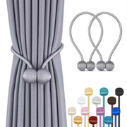 Set of Two Magnetic Curtain Tiebacks Polyester Twisted Rope Easy to Install Durable