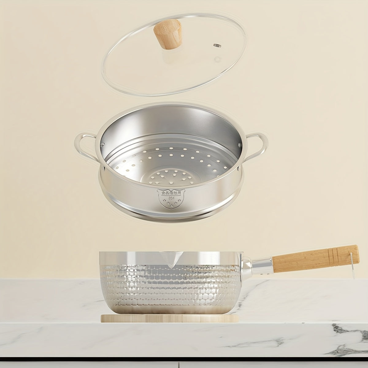 Glass and Stainless Steel Cookware Lid for Soup and Boiled Pots