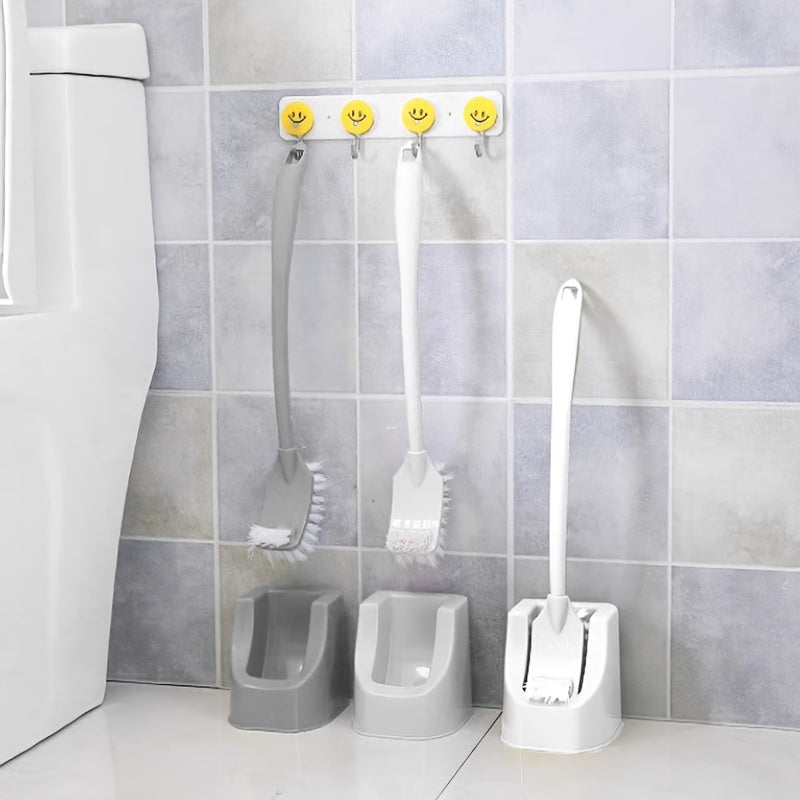 Toilet Brush Set with Wall-Mounted Holder, Soft Bristles, Long Handle, Bathroom Cleaning Tool