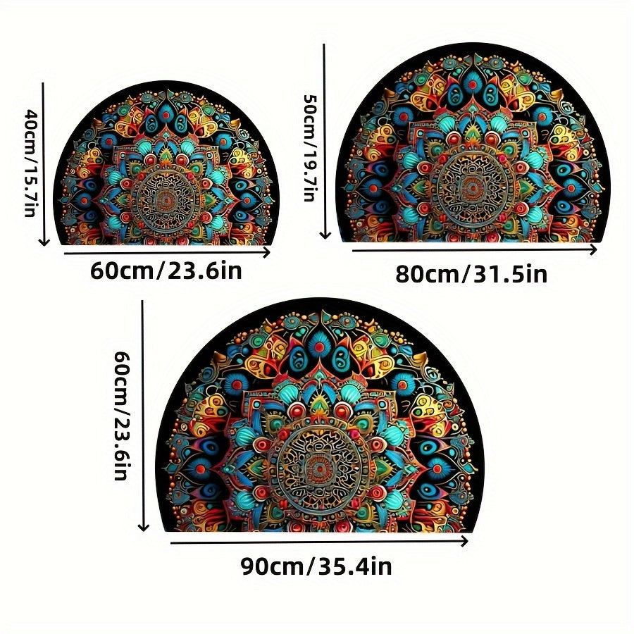 Outdoor Doormat Non-Slip Bohemian Mandala Thick Soft Sand Imprint