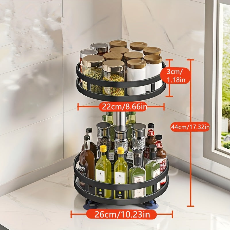 Po'lat ziravorlar tokchasi, oson kirish uchun sozlanadigan qatlamlar masofasi, elektr energiyasi talab qilinmaydi. Zamonaviy oshxona tashkilotchisi 360 daraja aylanadi, ziravorlar, yog'lar, sirka va souslarni saqlash uchun mukammal.