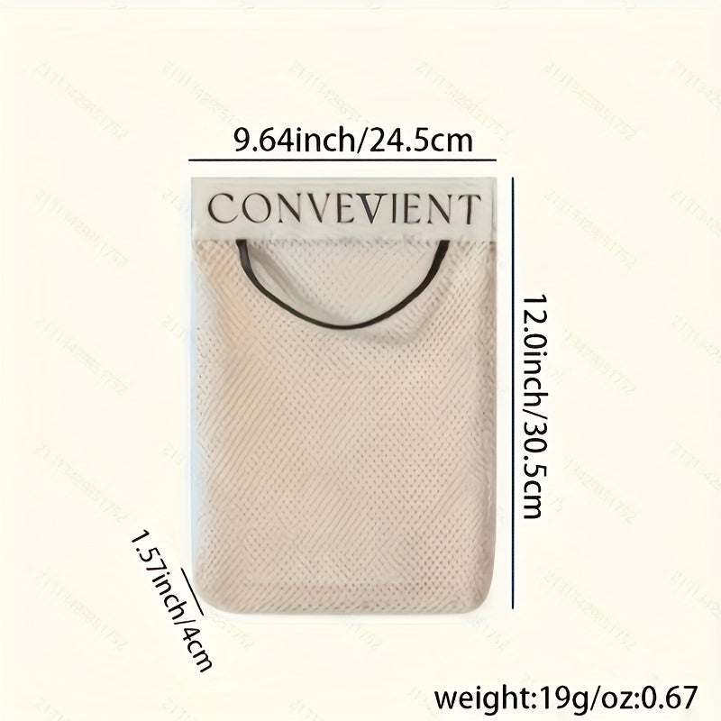 "Joyingizni tartibda saqlang - Bizning devorga o'rnatiladigan plastik sumka tashkilotchimiz - Oshxona va kiyim sumkalari uchun mustahkam to'rli saqlash tokchasi, oziq-ovqatga yaroqsiz PVC dan tayyorlangan"