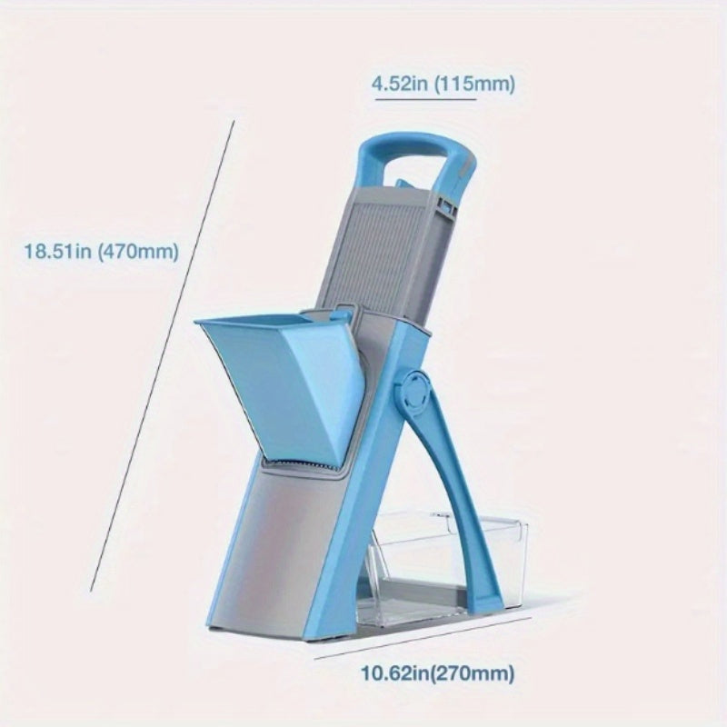 Multi-Function Manual Vegetable Fruit Slicer with Container for Chopping Grating