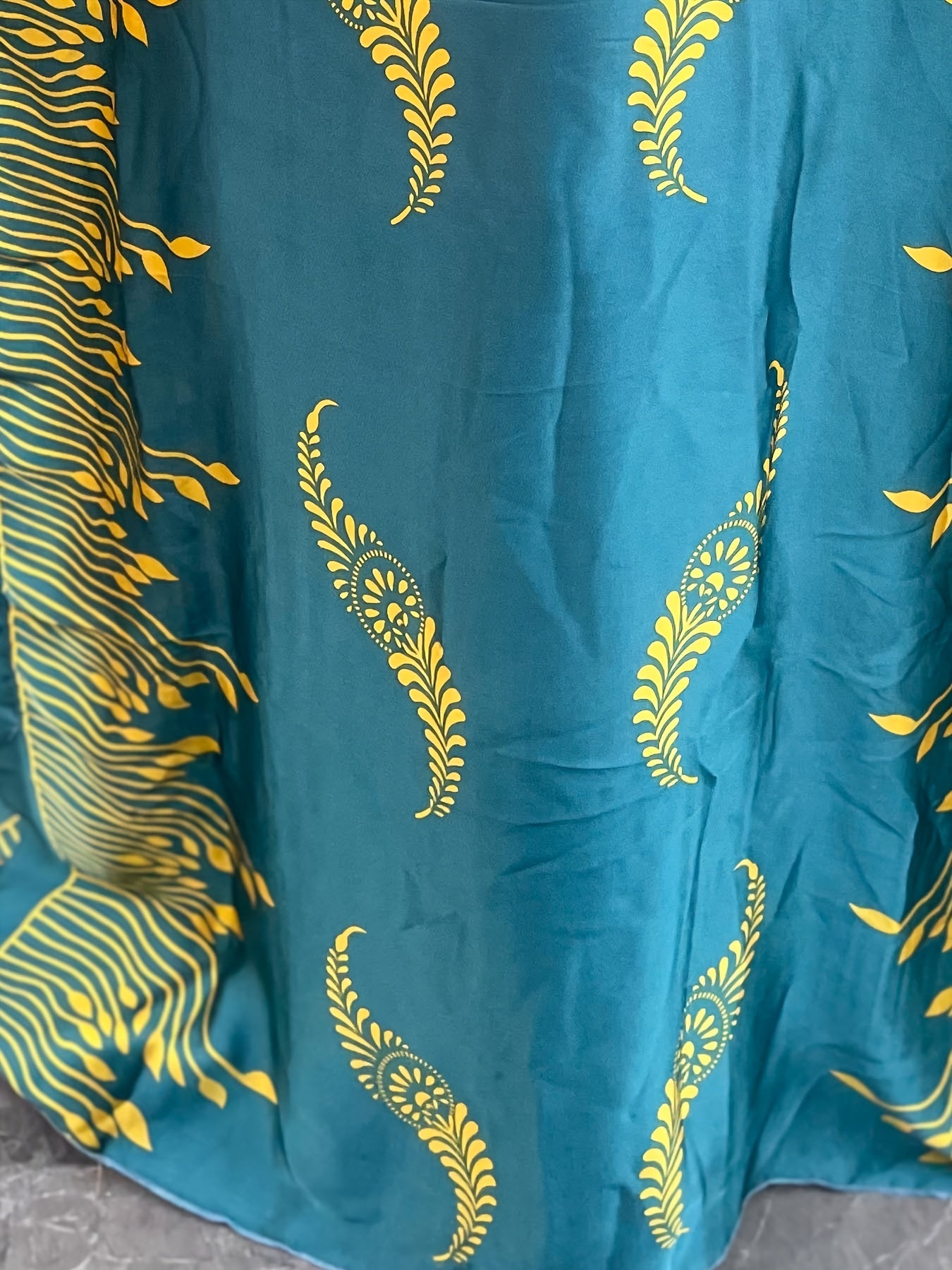 Plus Size Turkish Kafatan Robe With Scarf Geometric Polyester Bat Sleeve