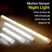 LED Cabinet Light with Motion Sensor USB Rechargeable Wireless Night Light Strips for Indoor Use