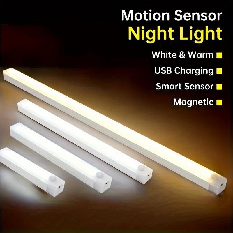 LED Cabinet Light with Motion Sensor USB Rechargeable Wireless Night Light Strips for Indoor Use