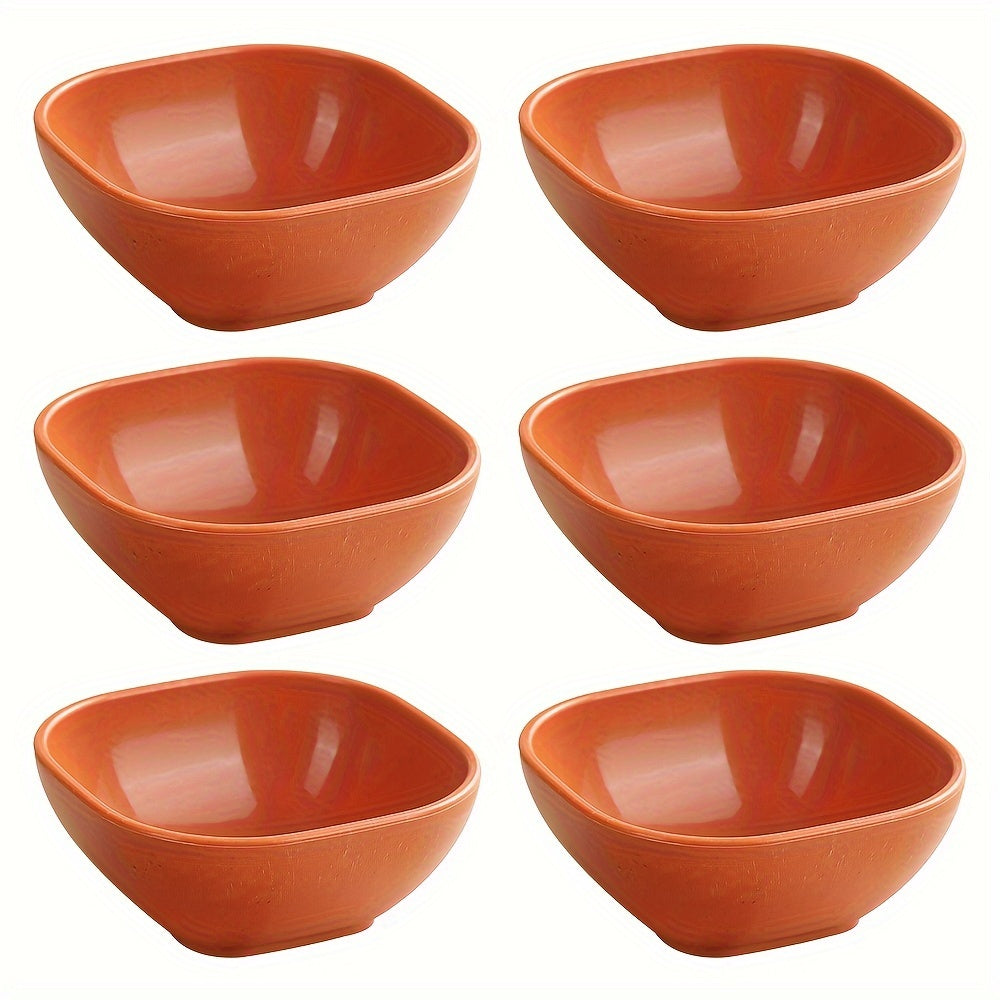 Set of 6 Square Dessert Bowls 9.65cm Polypropylene Condiment Side Dish Storage