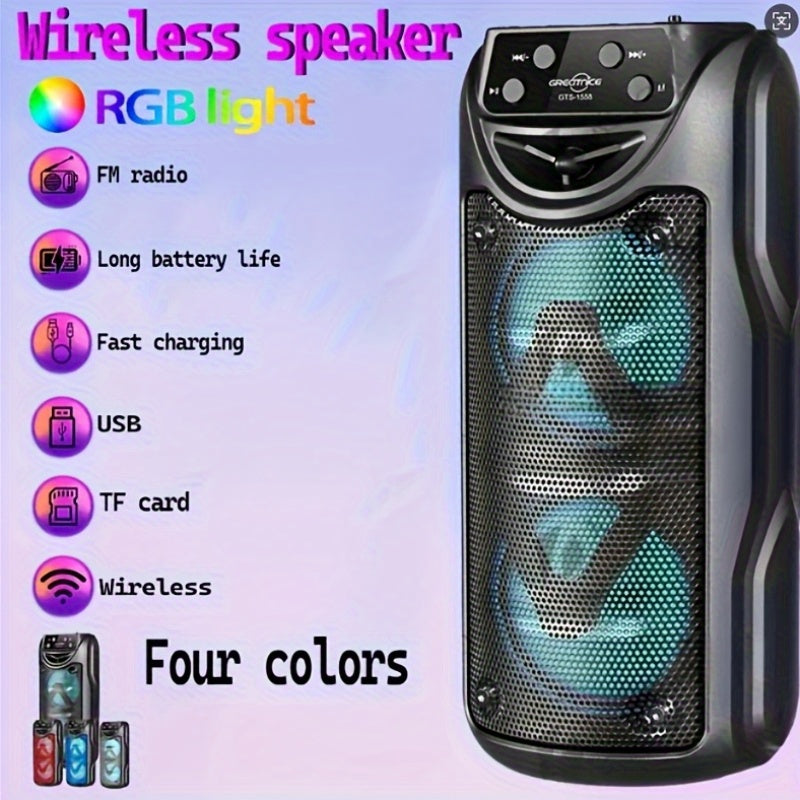 10W Portable Wireless Speaker with True Wireless Stereo HD Sound LED Lighting USB Charging