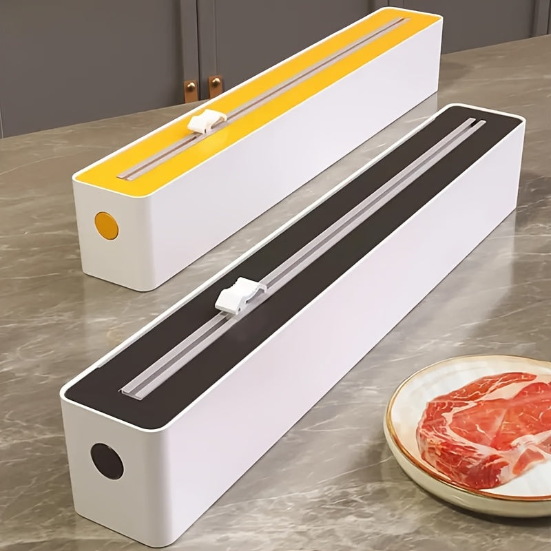 2-in-1 Kitchen Dispenser with Cutter for Cling Film and Foil Wall Mountable Reusable Plastic