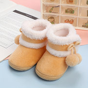 Baby Shoes for 0-12 Months Soft Bottom Warm Velvet Winter Socks Ankle High Toddler Learning Shoes