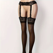 Women Hollow-Out Tights Breathable Stretch Suspender Stockings for Special Occasions