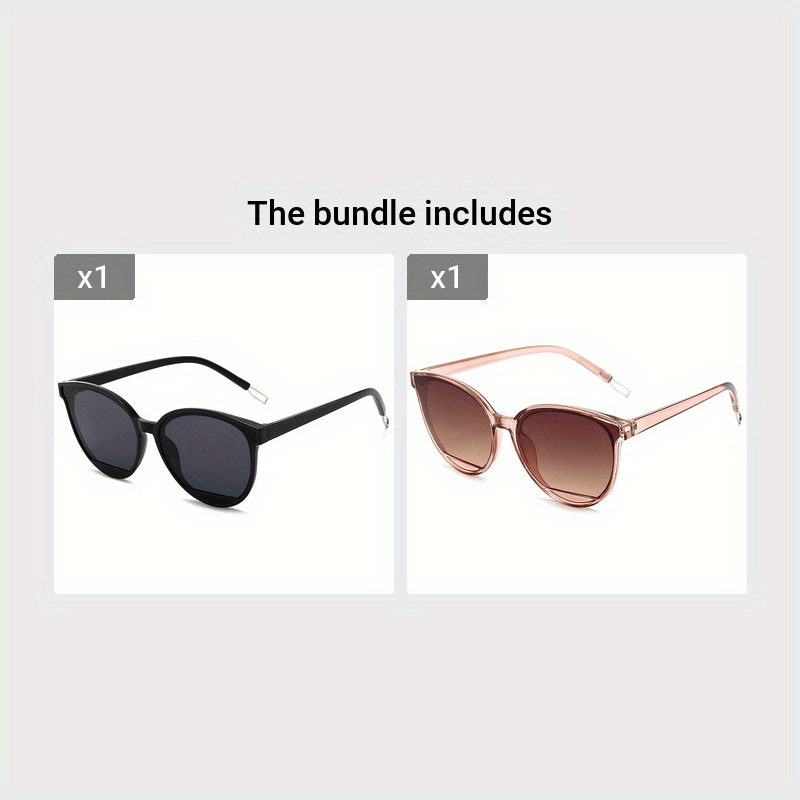 Unisex Cat Eye Sunglasses with Gradient Lenses, Casual Hollow Earpieces