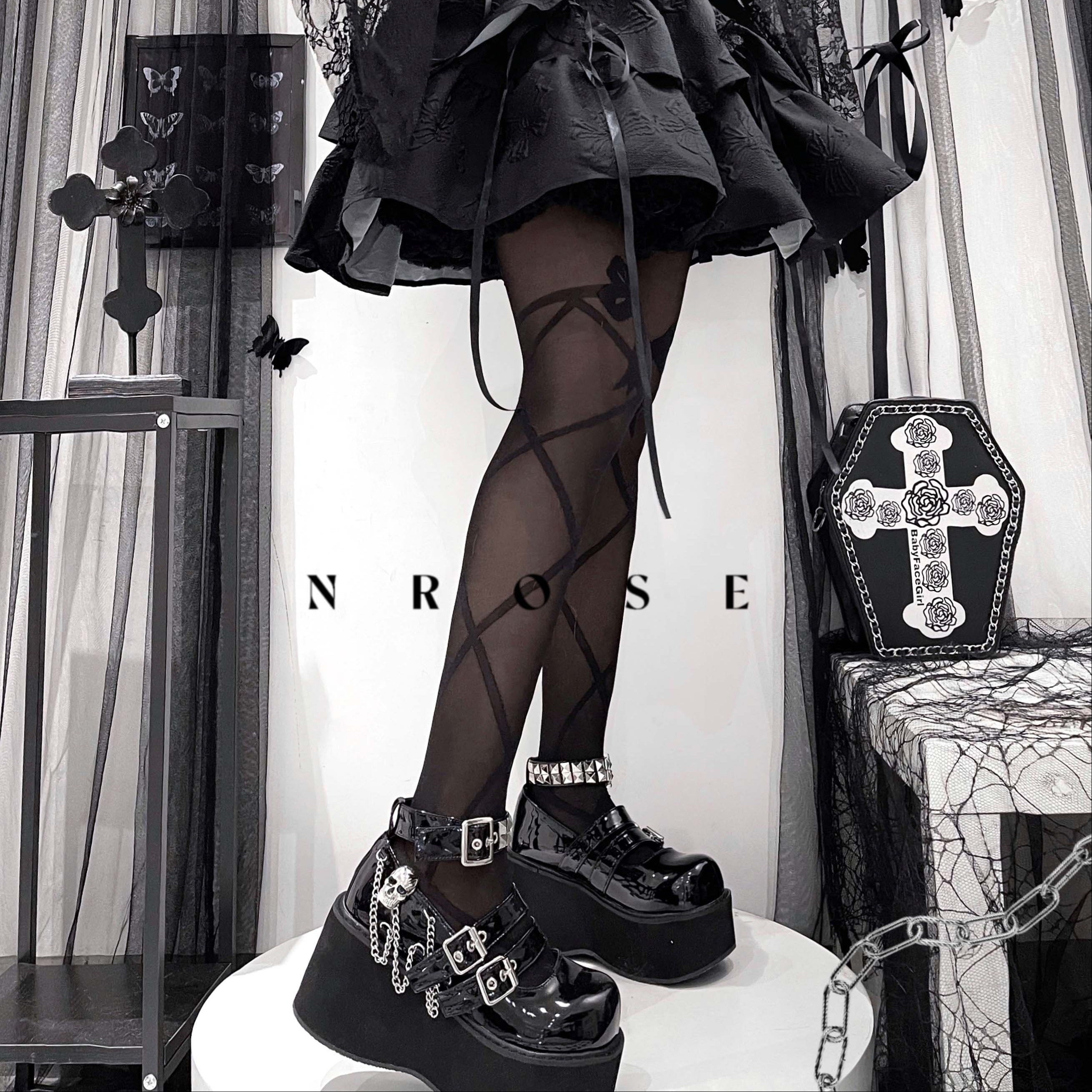 Women's Punk Gothic Studded Leather Thick Sole Shoes