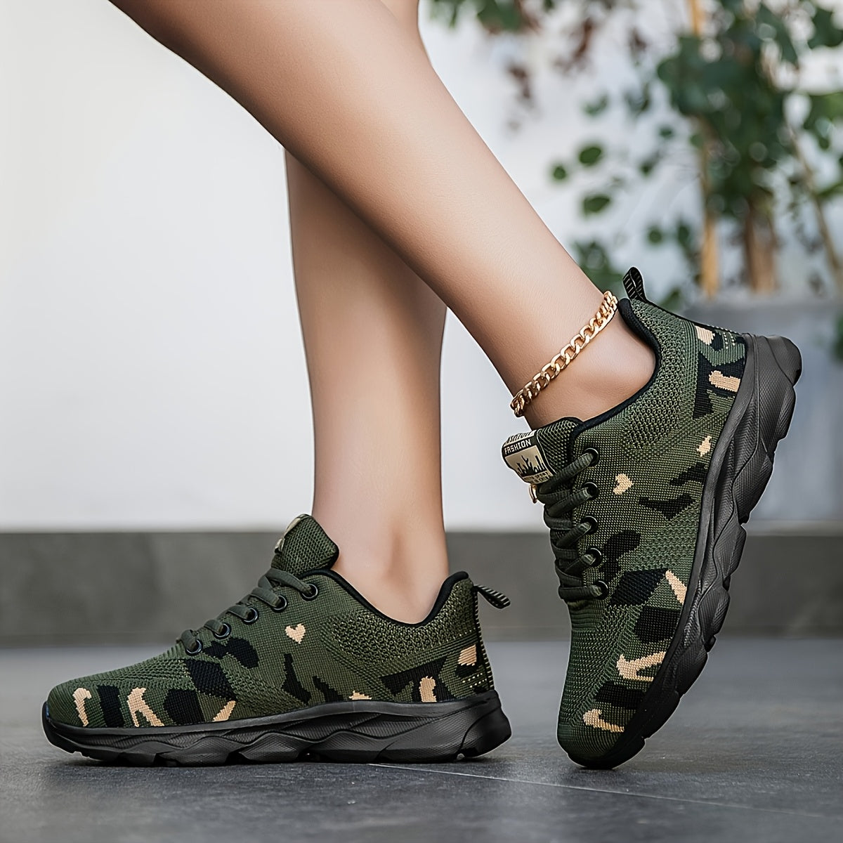 Women's Camouflage Sneakers Low-Top Casual Sports Shoes Breathable Fabric