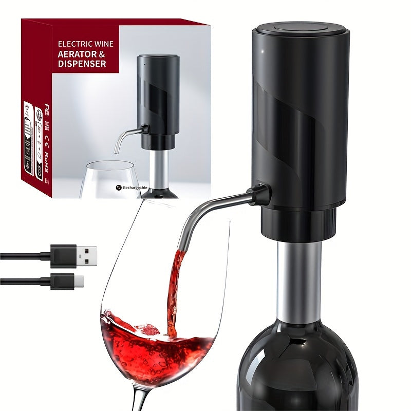 Aerador y vertedor de vino eléctrico recargable con aeración rápida y parada de un toque