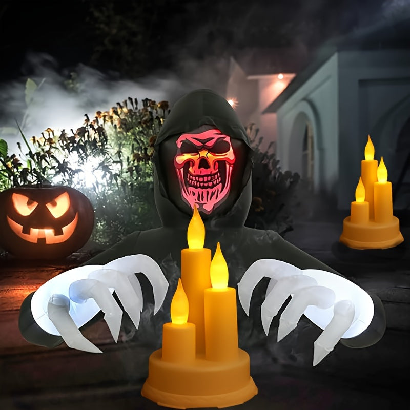 Juego de 3 velas electrónicas sin llama de color dorado para Halloween, fiestas de Navidad, bodas y decoración del hogar
