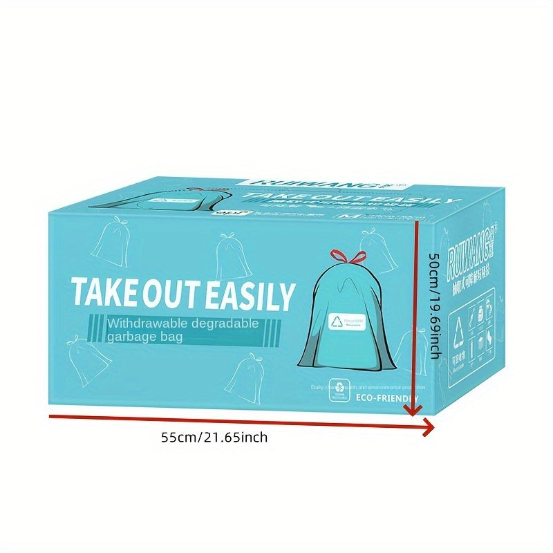 Multipack Tear-Free Drawstring Trash Bags Black Degradable Kitchen Bathroom Bedroom