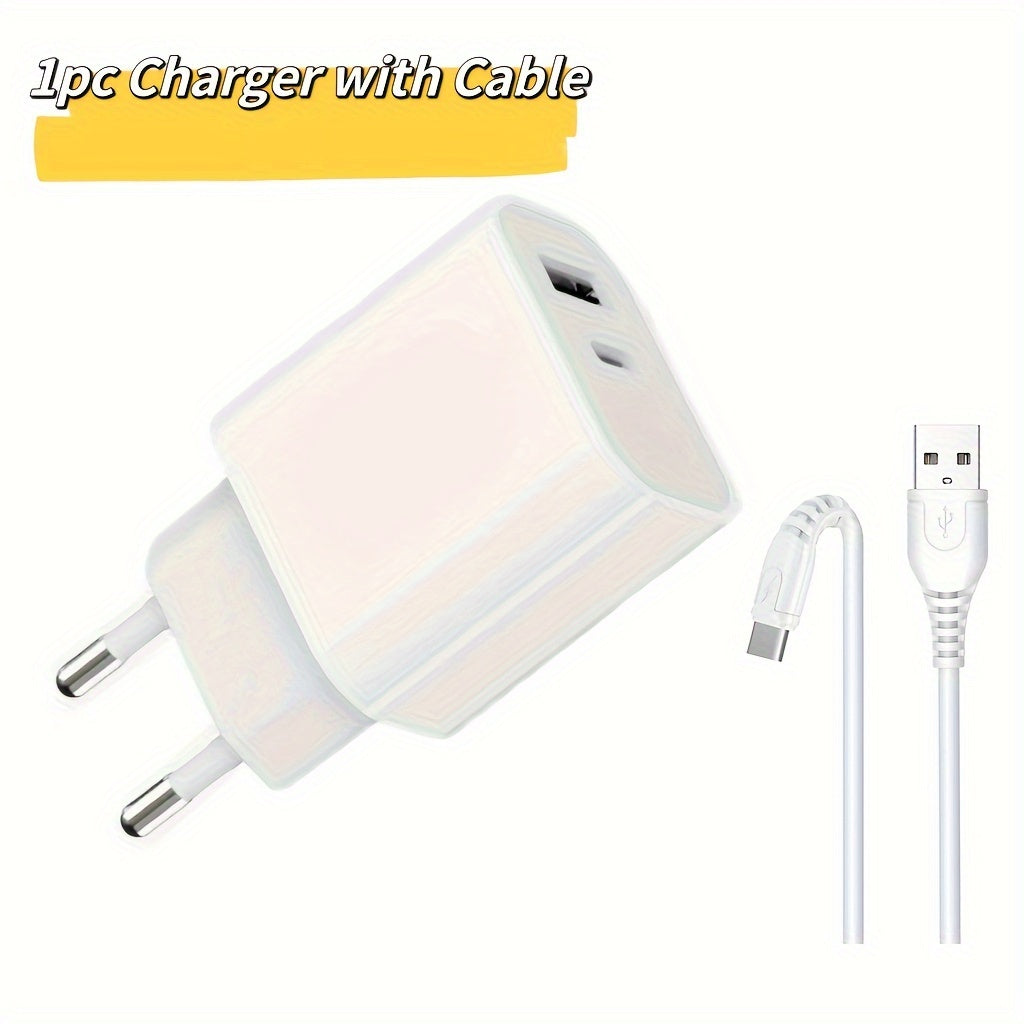 Travel Adapter USB Type-C Wall Charger European Plug 220V for iPhone 15