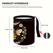 Unisex Bee Pattern Car Trash Can Dust Bin Organizer for Car Kitchen Camping