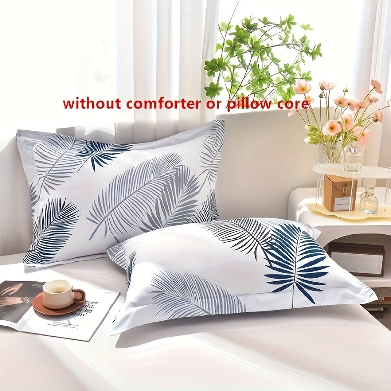2 Pack Washable Fabric Pillowcases Skin-Friendly Soft Breathable Queen Size