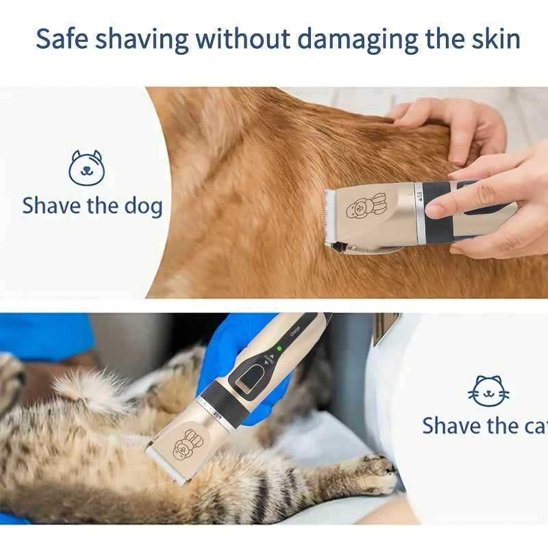 Pet Grooming Kit Cordless Quiet Hair Trimmer for Cats and Dogs USB Rechargeable