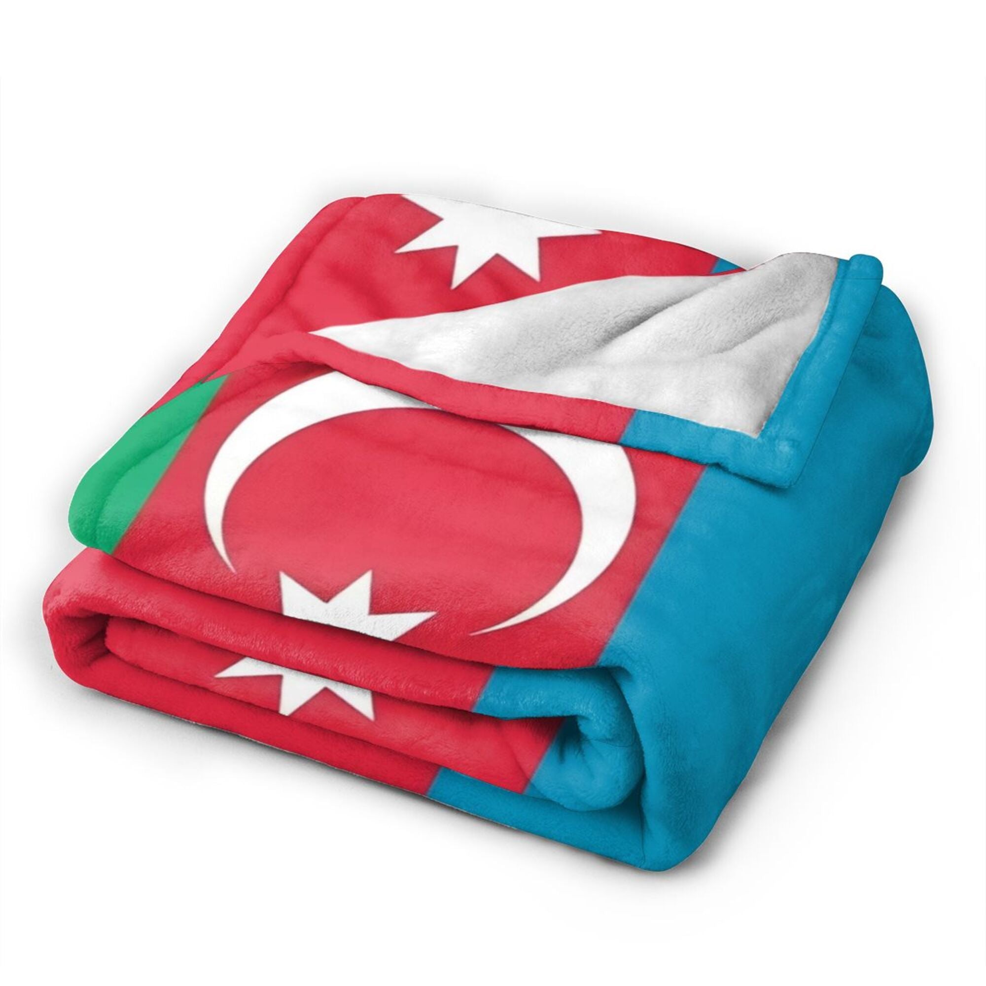 Azerbaijan Flag Flannel Throw Blanket Digital Print Soft Polyester All Seasons