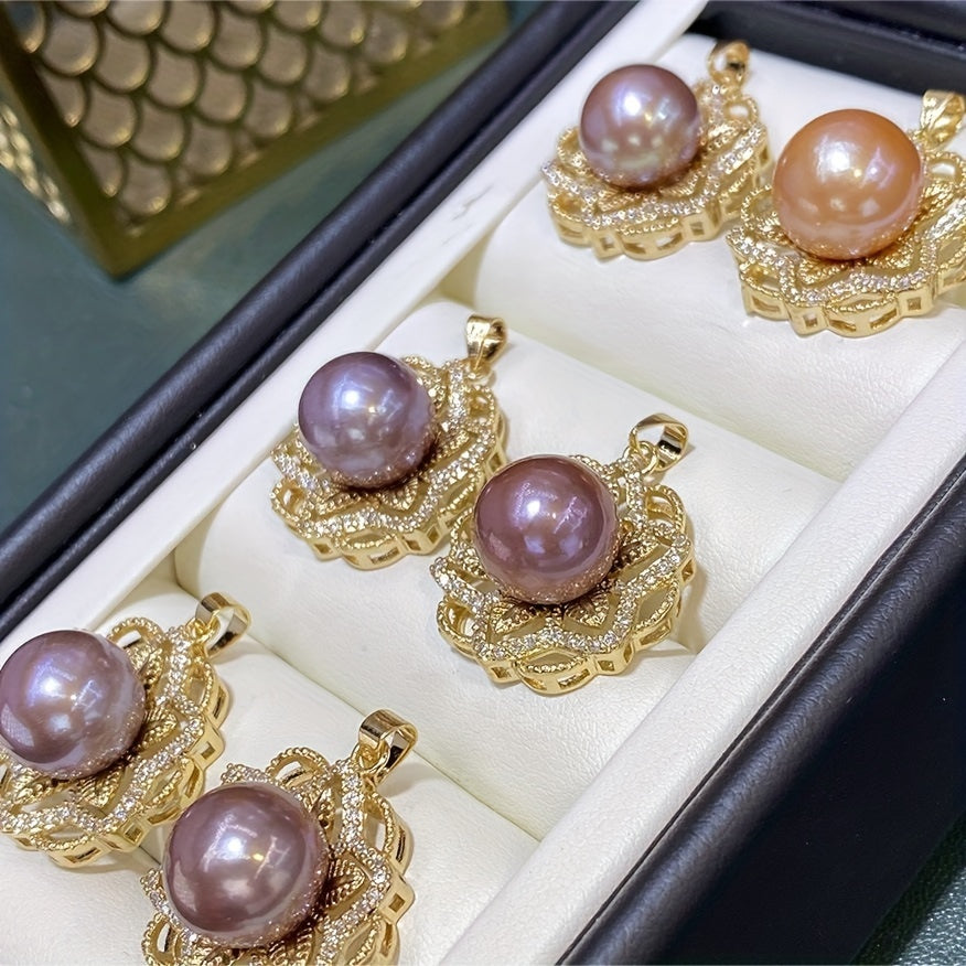 Freshwater Pearl Pendant Necklace 18K Gold Plated Vintage Jewelry for Women