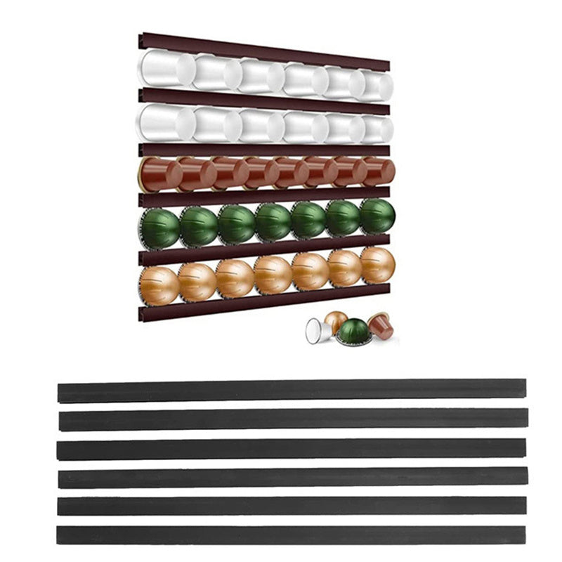6PCS Coffee Capsule Storage Rack Black White Espresso Pod Organizer Creative Home Decor