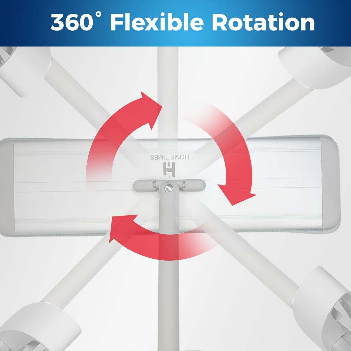 Yassi alyuminiy mop va quticha to'plami, qattiqlashtiruvchi va 2 ta mop yostiq bilan, yashash xonalari uchun