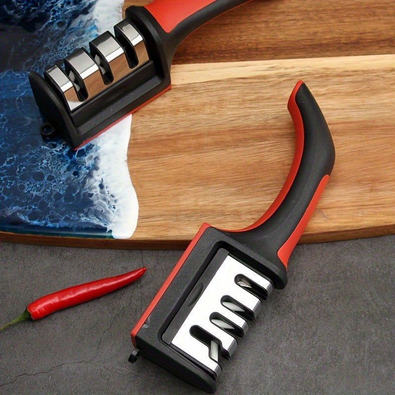 Professional oshxona pichog'ini silliqlash uchun Whetstone-Electro-Coated+Tungsten Diamond+Ceramic materiallari bilan. Tana PP+TPR dan tayyorlangan.